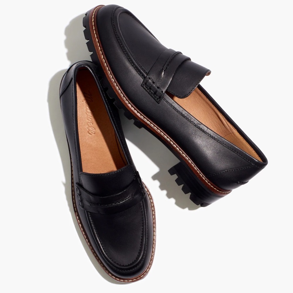 Madewell The Corrine Lugsole Loafer Black and Brown